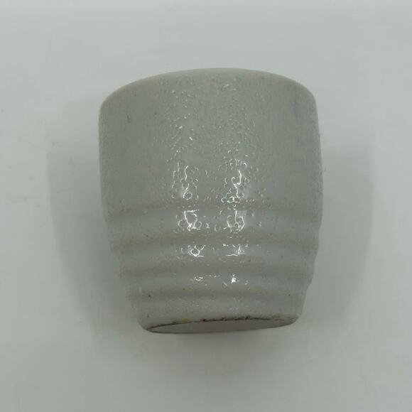 Vintage Tea Cup Shot Sz Mini Japanese Handmade Ceramic Printed Cream/Blue/Brown - Picture 3 of 5